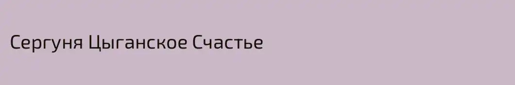 Сергуня Цыганское Счастье